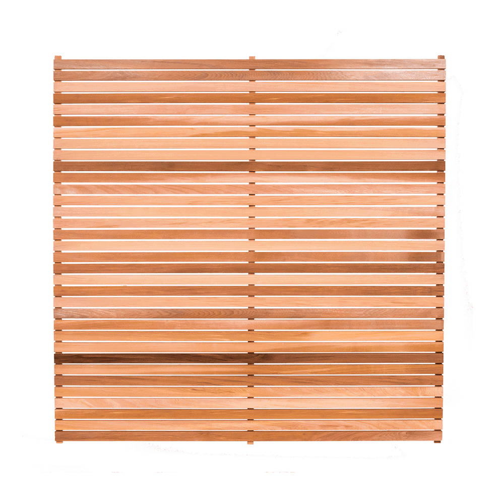 Modern Cedar Slatted Fence Panel Square Edge