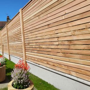 Larch Slatted Fence Panels Venetian Horizontal (2)