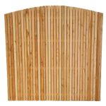 6ft Arched Vertical Larch Fence Panel Single Sided