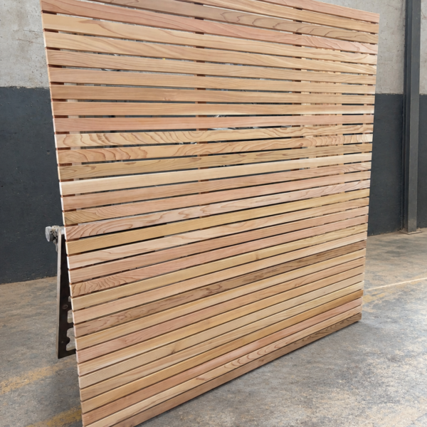 Modern Cedar Slatted Fence Panel Square Edge
