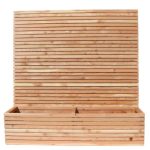 Larch Slatted Venetian Panel Double Sided (6ft x 6ft) with Flower Pot (180cm x 40cm x 40cm)