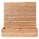 Larch Slatted Venetian Panel Single Sided (6ft x 6ft) with Flower Pot (180cm x 40cm x 40cm)