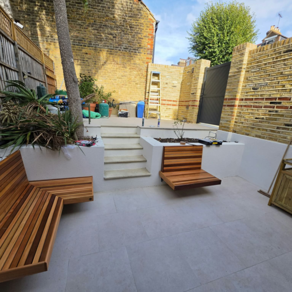 Cedar Floating Garden Bench/Seat with Backrest