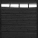 Solid Slatted Fence Panel with Venetian Top Lucca Anthracite