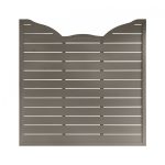 Decorative Top Venetian Fence Panel Wide Slat Calais Grey
