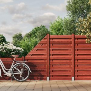 Horizontal Hit and Miss Fence Panel Double Sided Goch Teak