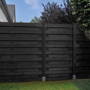 Horizontal Hit and Miss Fence Panel Double Sided Goch Anthracite