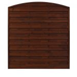 Horizontal Hit and Miss Fence Panel Grooved Slats Munchen Brown
