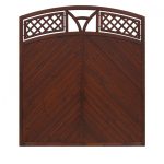 Togue and Groove Fence Panel Diagonal Narrow with Decorative Top Toulon Brown