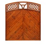 Togue and Groove Fence Panel Diagonal Narrow with Decorative Top Toulon Teak
