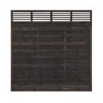 Horizontal Venetian Hit and Miss Fence Panel Topped Wien Anthracite