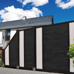 Combination of Wood Slats and High Quality Plexiglas Duo Anthracite