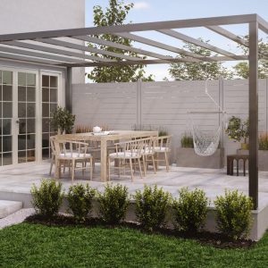 Garden Faro fence, Latte