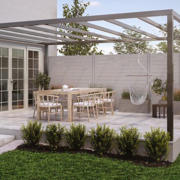 Garden Faro fence, Latte