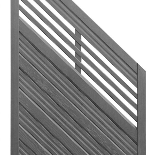 Horizontal Lucca paneling fence, grey