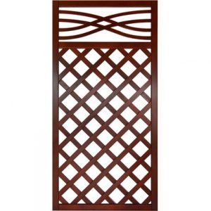 Diagonal Trellis Fence Panel, Brown