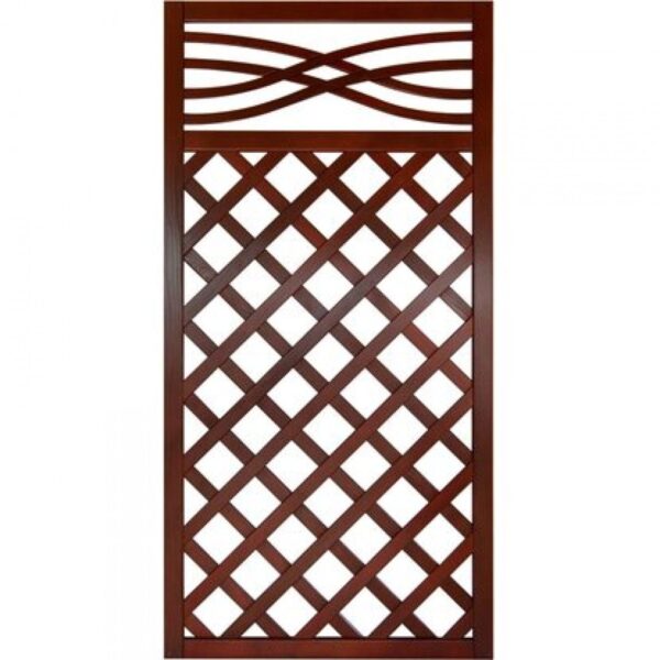 Diagonal Trellis Fence Panel, Brown
