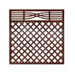 Diamond Trellis Fence Panel with Lattice Top Malaga Brown