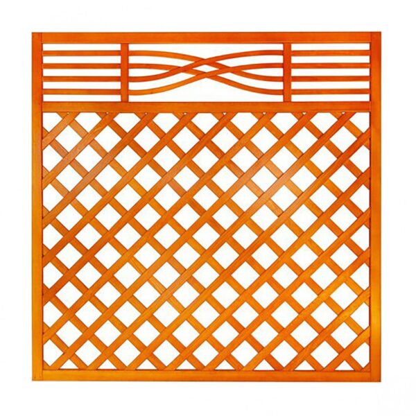 Diagonal Trellis Fence Panel, Pine