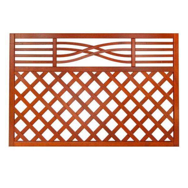 medium Diagonal Trellis Fence Panel, Teak