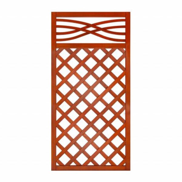 Diagonal Trellis Fence Panel, Teak