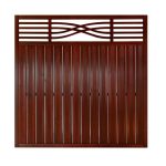 Slatted Vertical Wide Fence Panel with Decorative Top Malaga Brown