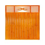 Slatted Vertical Wide Fence Panel with Decorative Top Malaga Pine