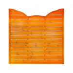 Decorative Top Venetian Fence Panel Wide Slat Calais Pine