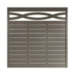 Venetian Slatted Fence Panel with Decorative Top Geneva Grey