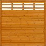 Solid Slatted Fence Panel with Venetian Top Lucca Pine