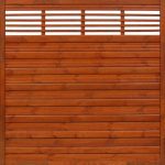 Solid Slatted Fence Panel with Venetian Top Lucca Teak