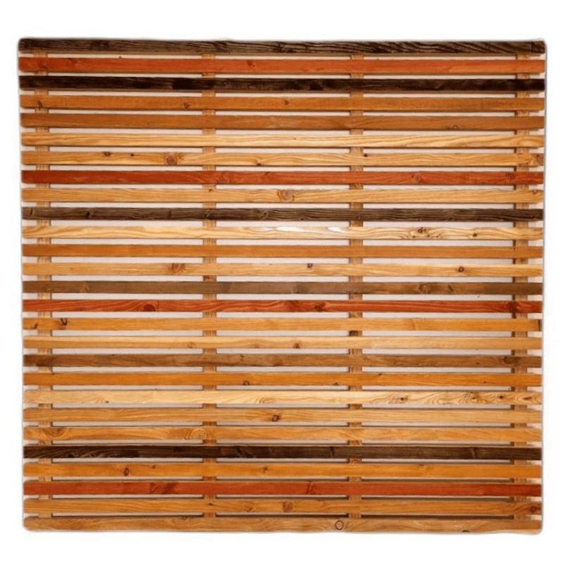 Larch Slatted Venetian Fence Panels Single Sided Rainbow