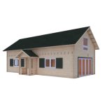 Wooden House ANIA 3 - 600x1300 + Porch 234x120 cm