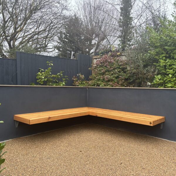 Corner Larch Floating Garden Bench/Seat Top