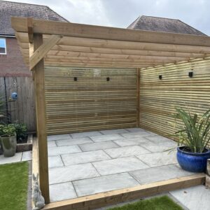 Contemporary Slat Fence – Pressure Treated Green 183cm wide (6ft)