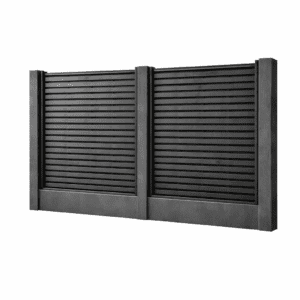 ebony black double-sided hit and miss fence panel