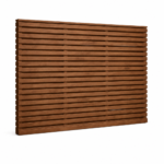 Contemporary Slatted Fence Panels – Colour Country Oak Double-Sided Hit and Miss 183cm wide (6ft)