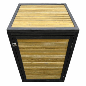 Timber wheelie bin store stainless steel hinges