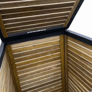 Heavy duty Scandinavian redwood bin storage UK