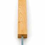 European Larch Top-of-Wall Fence Post with Galvanised M20 Threaded Bar (1000mm Rod)