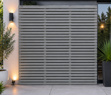 Silver Fir Contemporary Slatted Fence Panel