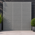 Silver Fir Contemporary Slatted Fence Panel | Modern Garden Fencing 6ft wide