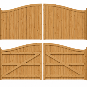 Arched European Larch Driveway Gates