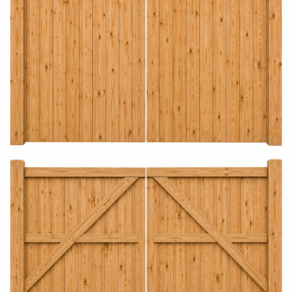 European Larch Driveway Gates
