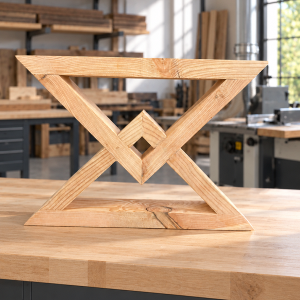 European Larch X-Leg Bench Support 40cm high – 1 Leg